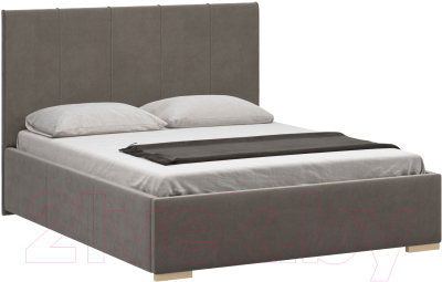 Двуспальная кровать Woodcraft Шерона 160 вариант 2 (дымчатый бархат)