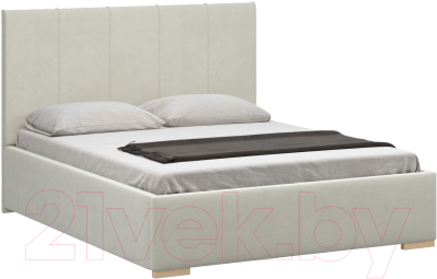 Двуспальная кровать Woodcraft Шерона 160 вариант 3 (белый бархат)