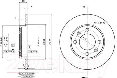 

Тормозной диск Brembo, 08971910
