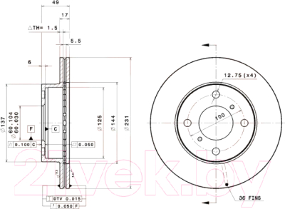 

Тормозной диск Brembo, 09309520