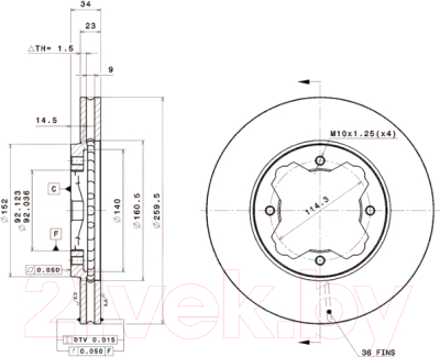 

Тормозной диск Brembo, 09529014