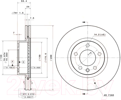 

Тормозной диск Brembo, 09590414