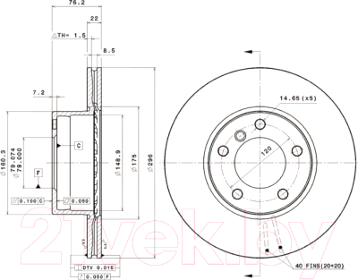 Тормозной диск Brembo 09692411