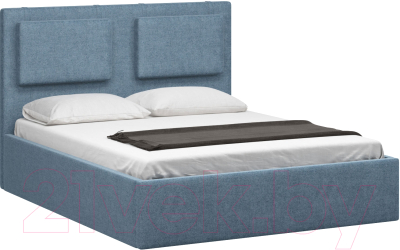 Двуспальная кровать Woodcraft Анжер-П 160 вариант 1 (искусственная шерсть/васильковый)