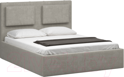 Двуспальная кровать Woodcraft Анжер-П 160 вариант 4 (серый вельвет)