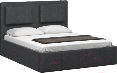 Двуспальная кровать Woodcraft Анжер-П 160 вариант 7 (искусственная шерсть/грифельно-серый)