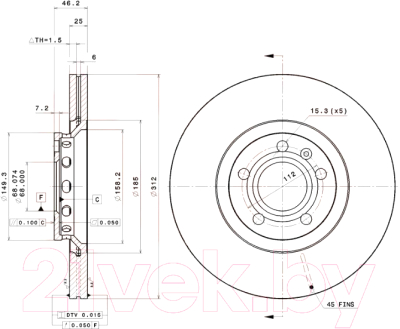 Тормозной диск Brembo 09869011