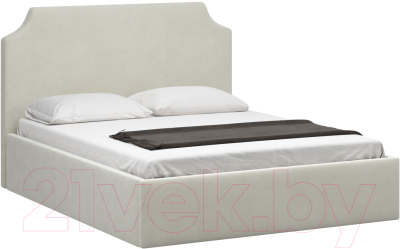 Двуспальная кровать Woodcraft Довиль-П 160 вариант 1 (белый бархат)