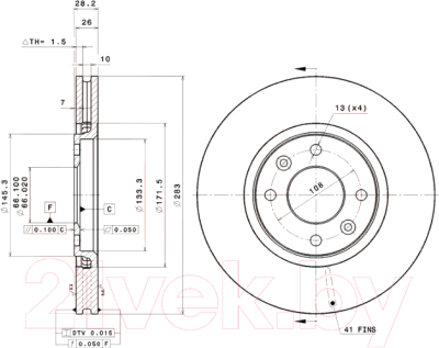 

Тормозной диск Brembo, 09961614
