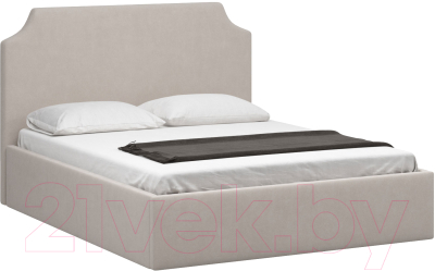 Полуторная кровать Woodcraft Довиль-П 140 вариант 5 (светлый велюр)