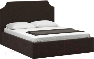 Полуторная кровать Woodcraft Довиль-П 140 вариант 6 (шоколадный велюр)