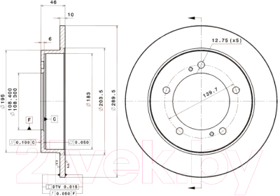 Тормозной диск Brembo 08B30410