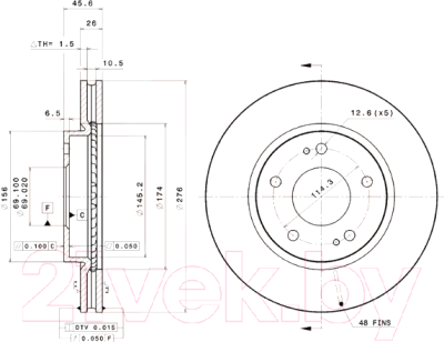 Тормозной диск Brembo 09A14811