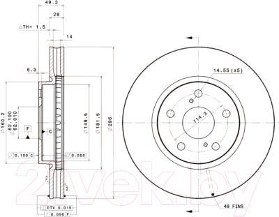 Тормозной диск Brembo 09A71711