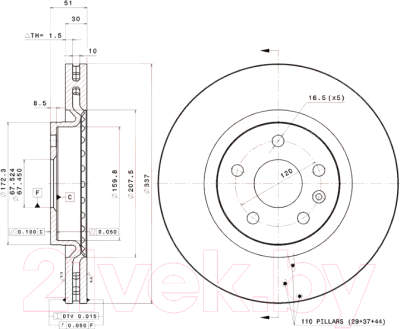 Тормозной диск Brembo 09B35811