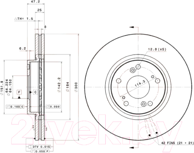 

Тормозной диск Brembo, 09B62110