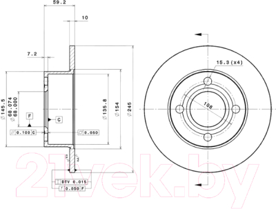 Тормозной диск Brembo 08487414