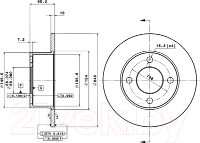 Тормозной диск Brembo 08551010