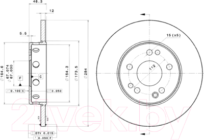

Тормозной диск Brembo, 08475034