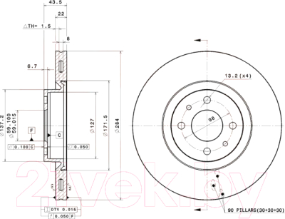 

Тормозной диск Brembo, 09493914