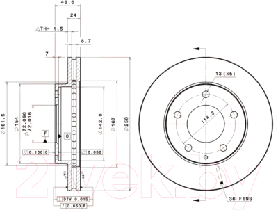 

Тормозной диск Brembo, 09558414