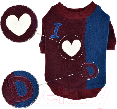 Свитер для животных Puppia Luv Dog / PASD-TS1651-BU-M (M, бордовый)