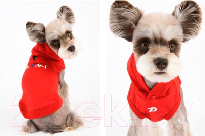 Толстовка для животных Puppia D.O.G с капюшоном / PASA-TS1607-RD-L (L, красный)