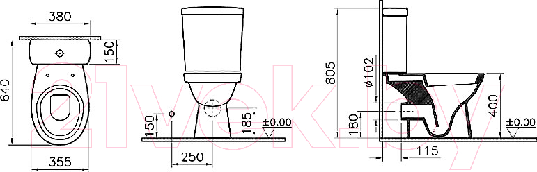 Унитаз напольный VitrA Norm Eisberg / 9844B099-7201