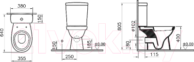 Унитаз напольный VitrA Norm Nord / 9845B099-7201 (с сиденьем теромопласт)