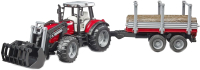 

Погрузчик игрушечный, Massey Ferguson c манипулятором и прицепом / 02046