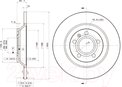 

Тормозной диск Brembo, 08A81611