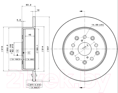 

Тормозной диск Brembo, 08A03811