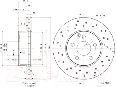 

Тормозной диск Brembo, 09A61351