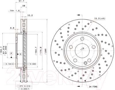 Тормозной диск Brembo 09B43651