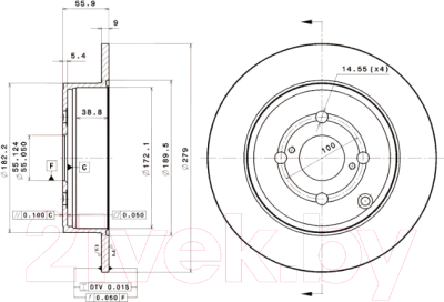 

Тормозной диск Brembo, 08A33711