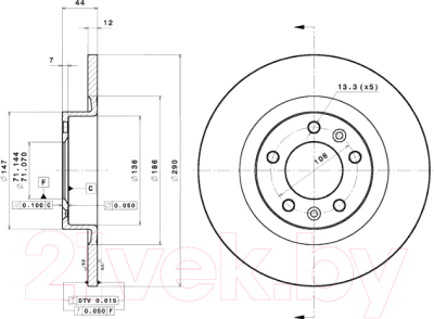 

Тормозной диск Brembo, 08A61511