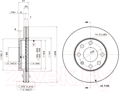 

Тормозной диск Brembo, 09309011