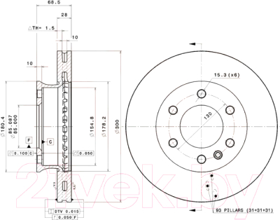 

Тормозной диск Brembo, 09950811