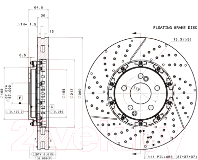 

Тормозной диск Brembo, 09976423