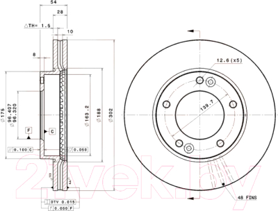 

Тормозной диск Brembo, 09B61311