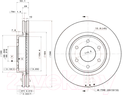 

Тормозной диск Brembo, 09B62510