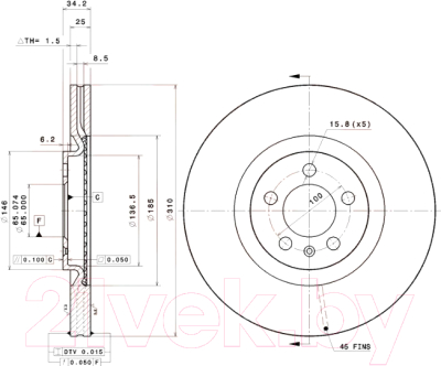 

Тормозной диск Brembo, 09788021