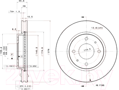 Тормозной диск Brembo 09A14841