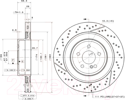 

Тормозной диск Brembo, 09A82211