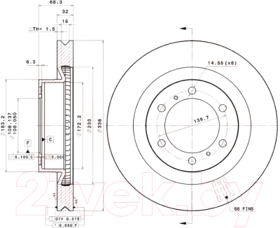 Тормозной диск Brembo 09B63411