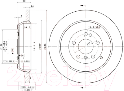 Тормозной диск Brembo 08R10111