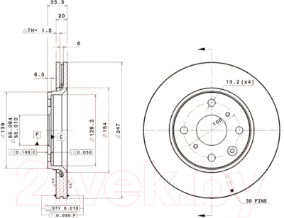 

Тормозной диск Brembo, 09992814