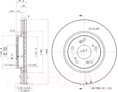 

Тормозной диск Brembo, 09A40710