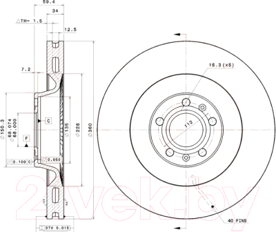 Тормозной диск Brembo 09991511