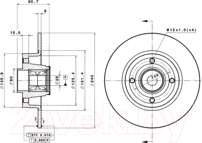 

Тормозной диск Brembo, 08A14117